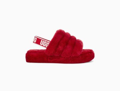 UGG Fluff Yeah Big Kids Slides Ribbon Red - AU 942GA